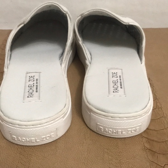 Rachel Zoe White Woven Leather Mules Slippers - Picture 2 of 8